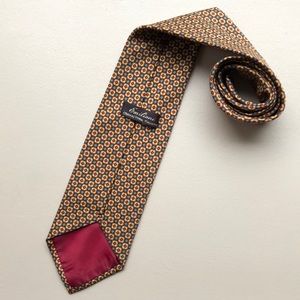 Emiliani Cravetteria Italiana - 100% Silk Red, Gold and Blue Tie - Made in Italy